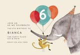 Elephant and Monkey - Invitación de Cumpleaños